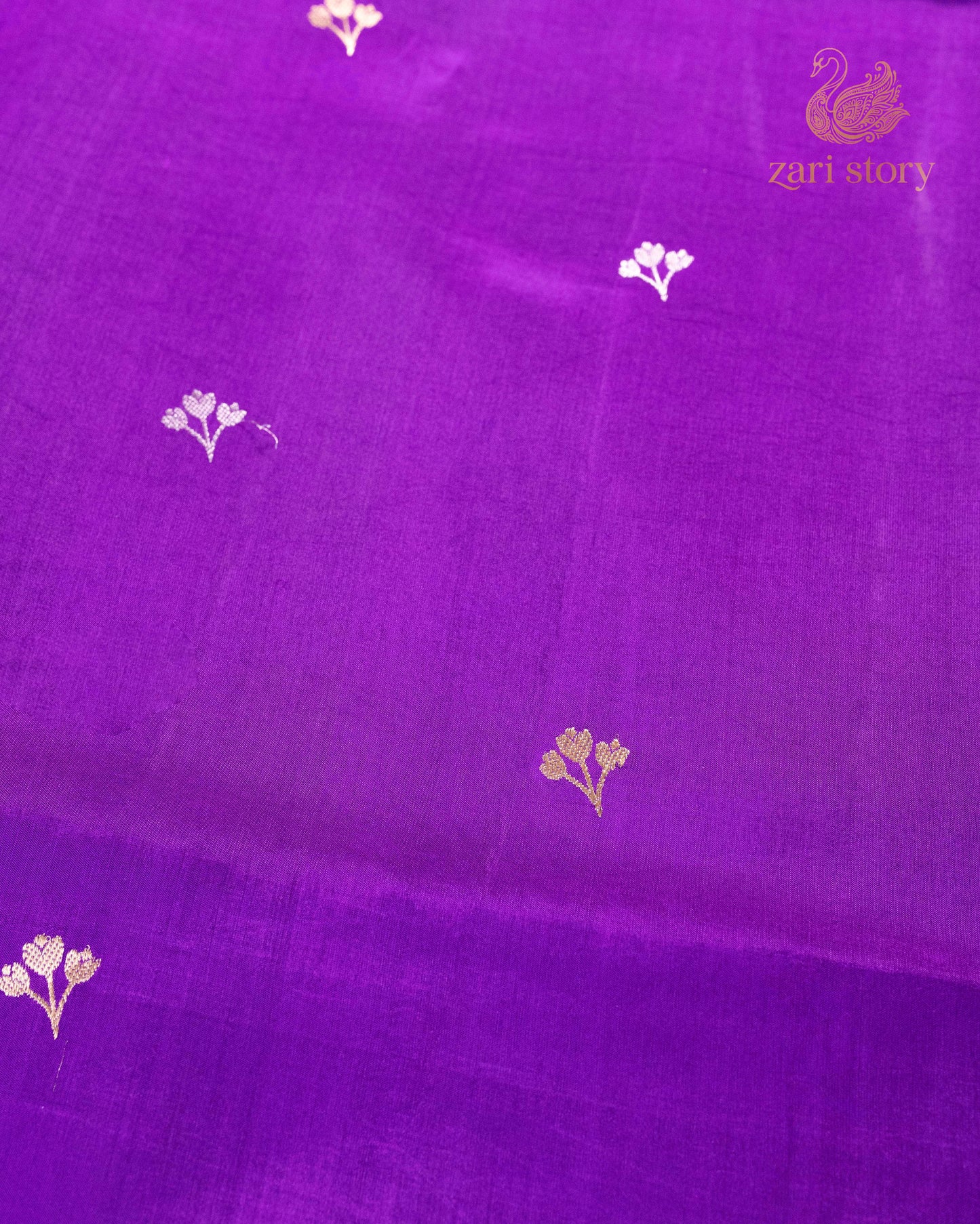 Jamun Purple Butta Mango Banarasi Saree