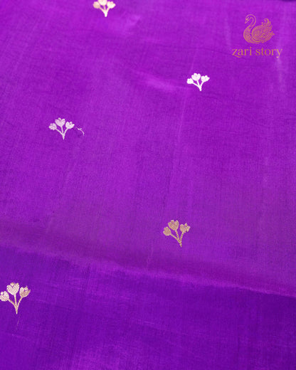 Jamun Purple Butta Mango Banarasi Saree