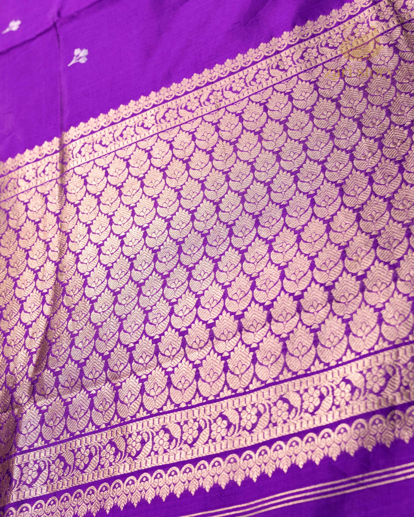 Jamun Purple Butta Mango Banarasi Saree