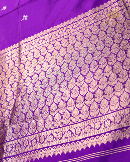 Jamun Purple Butta Mango Banarasi Saree
