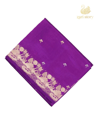 Jamun Purple Butta Mango Banarasi Saree