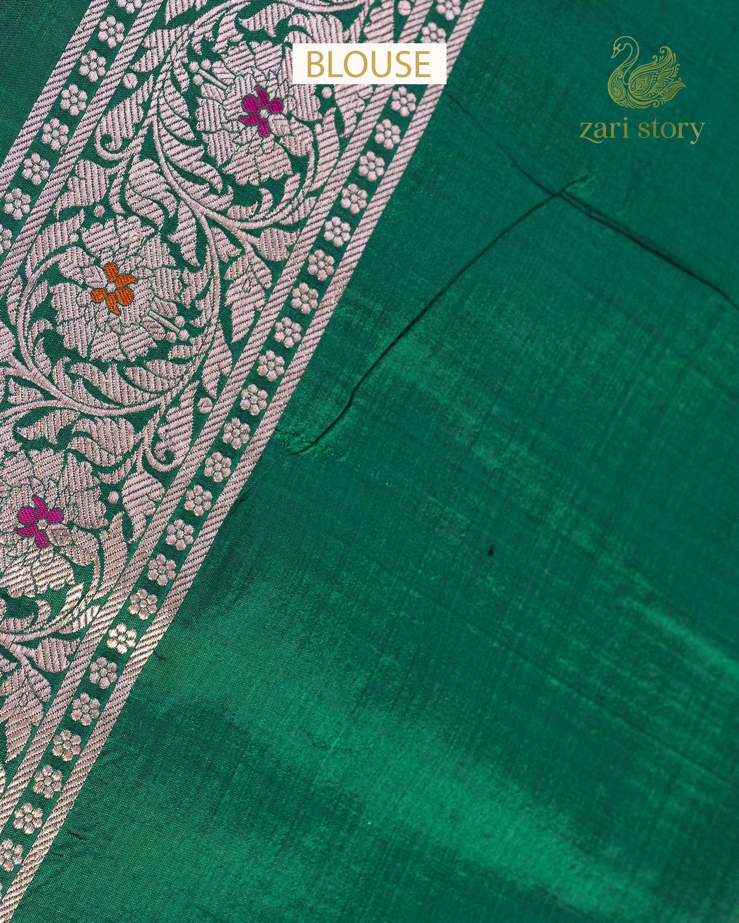 Emerald Green Meenakari Katan Silk Banarasi Saree