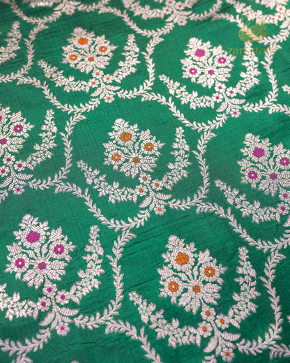 Emerald Green Meenakari Katan Silk Banarasi Saree