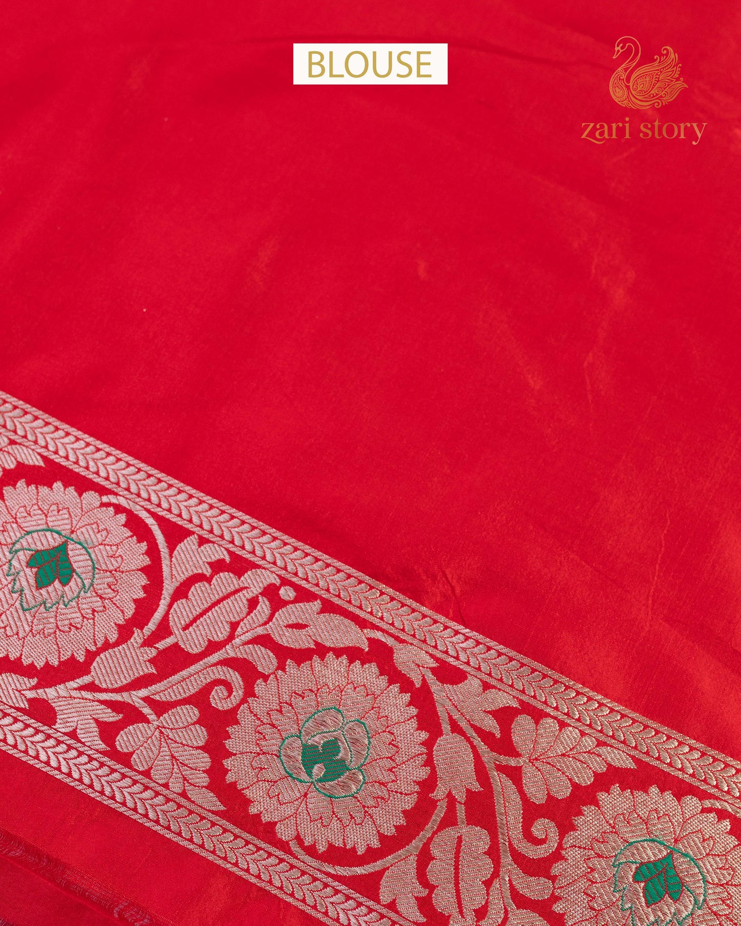 Crimson Red Jaal Katan Silk Banarasi Saree