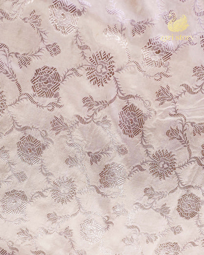 Ivory Jaal Katan Silk Banarasi Saree