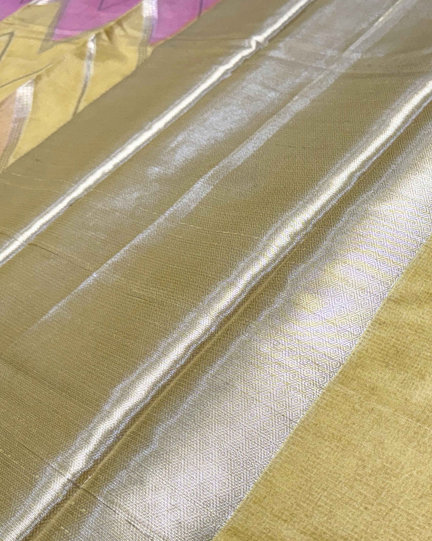 Yellow Multicolour Rangkat Cotton Banarasi Saree