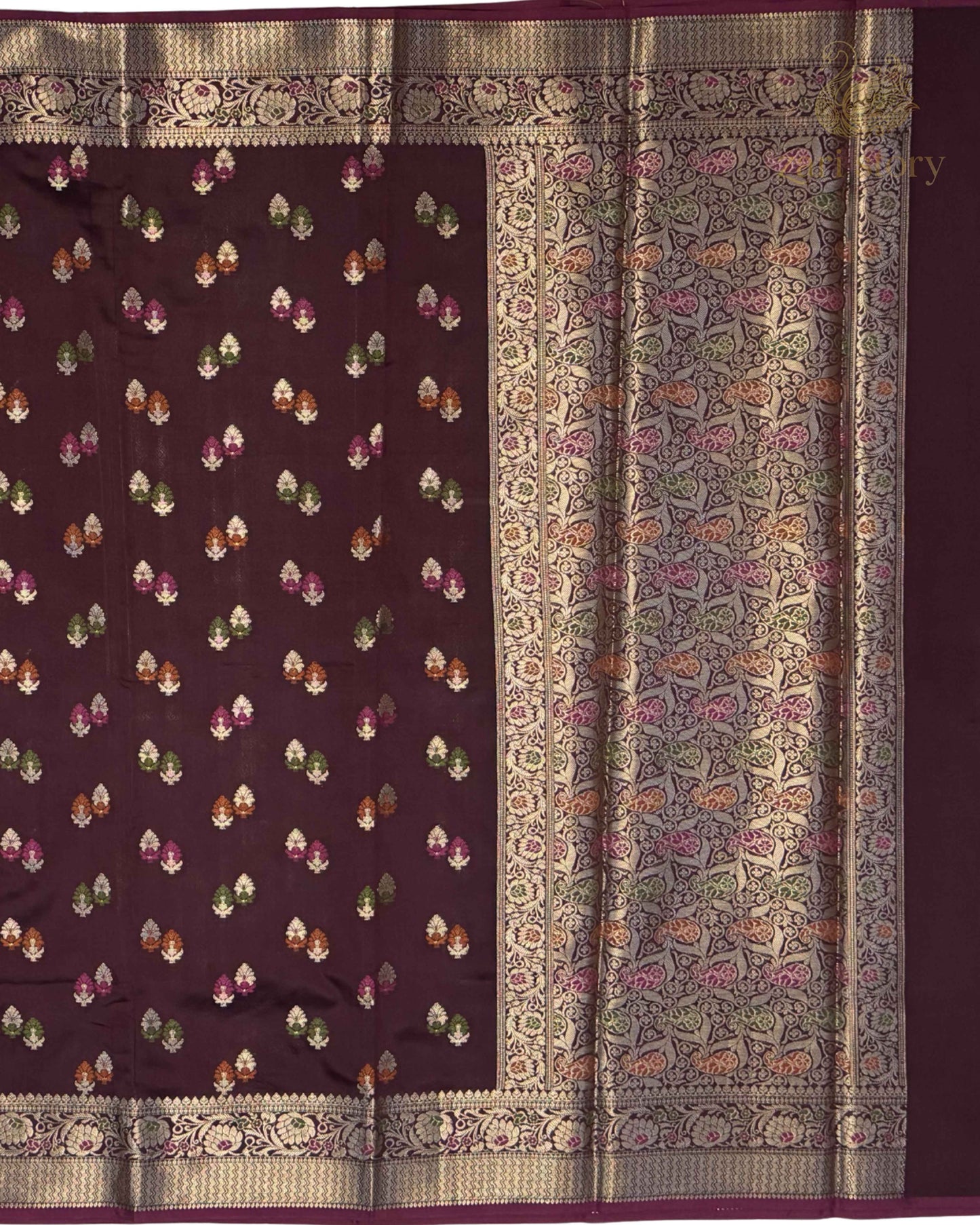 Maroon Meenakari Katan Silk Banarasi Saree