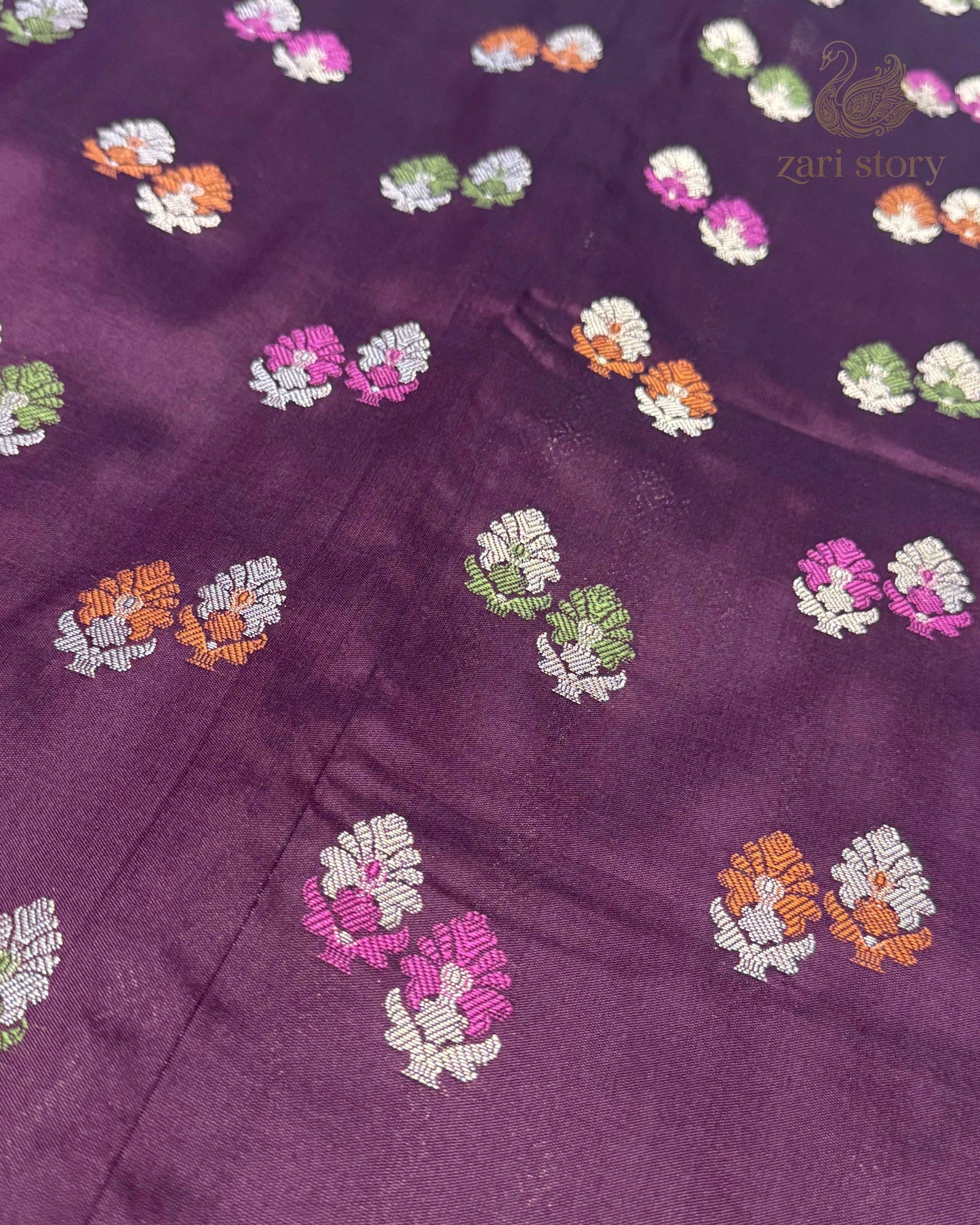 Maroon Meenakari Katan Silk Banarasi Saree