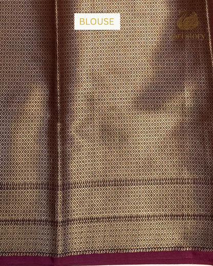 Maroon Meenakari Katan Silk Banarasi Saree