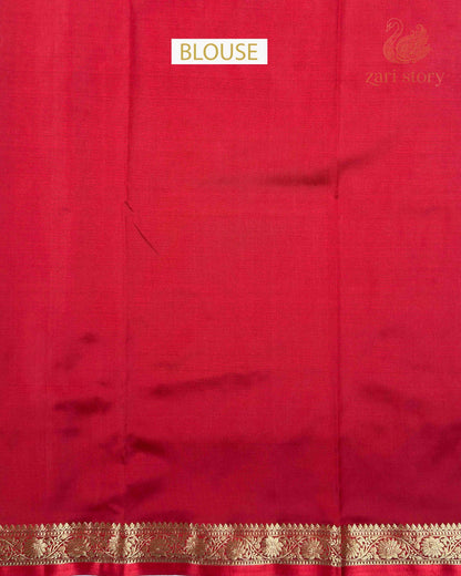 Olive Green Butta Soft Silk Banarasi Saree