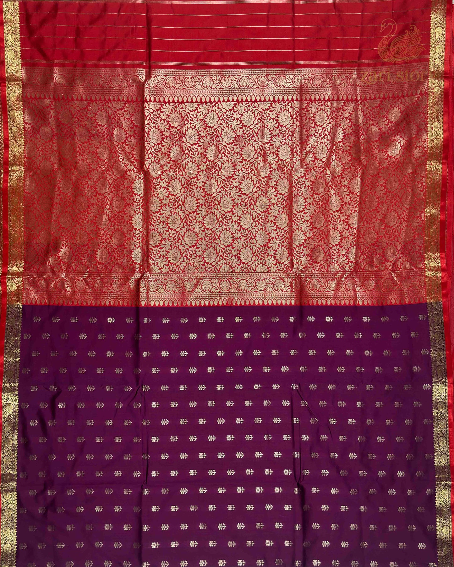 Orchid Purple Butta Soft Silk Banarasi Saree