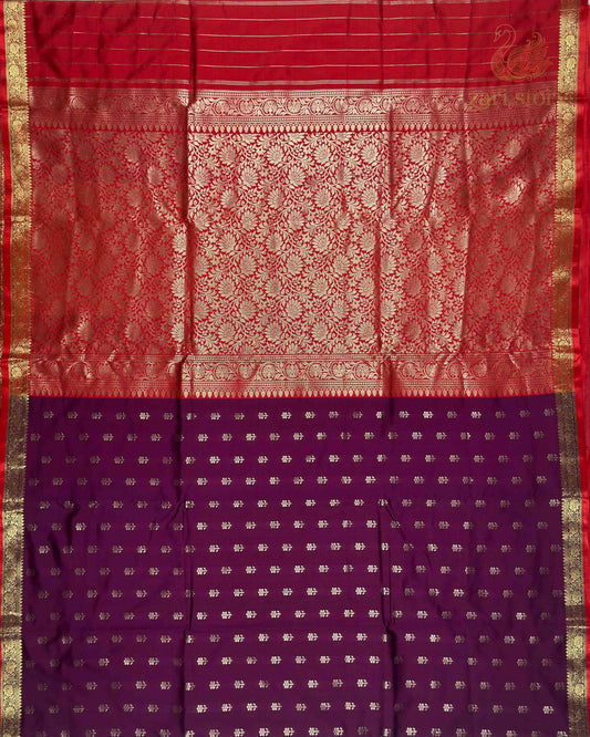 Orchid Purple Butta Soft Silk Banarasi Saree