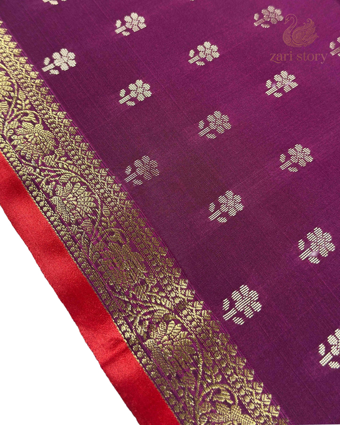 Orchid Purple Butta Soft Silk Banarasi Saree