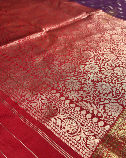 Orchid Purple Butta Soft Silk Banarasi Saree