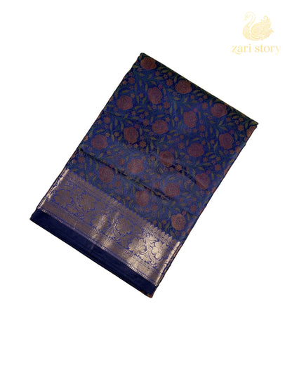 Royal Blue Tilfi Soft Silk Banarasi Saree