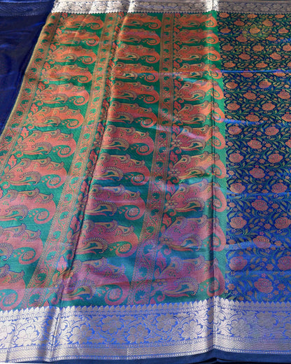 Royal Blue Tilfi Soft Silk Banarasi Saree