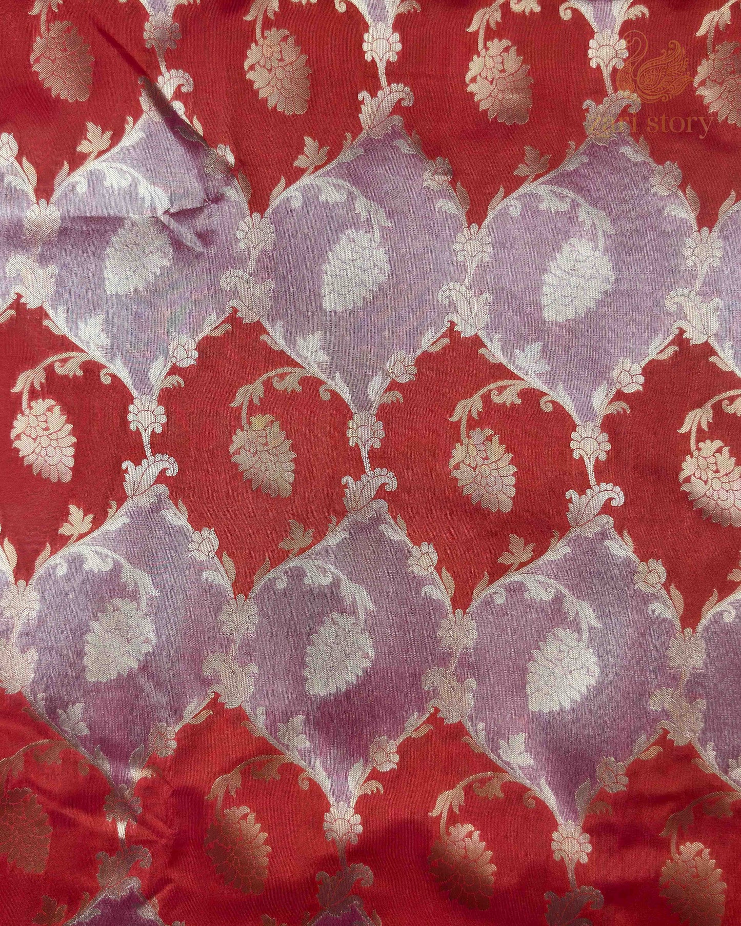 Red Multicolour Rangkat Tissue Banarasi Saree