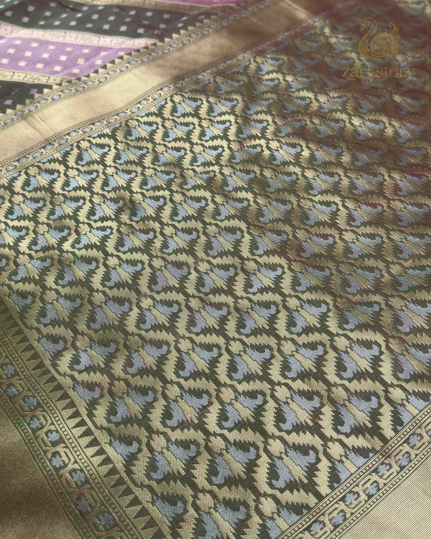 Pink Multicolour Rangkat Tissue Banarasi Saree