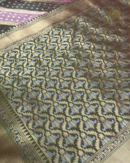 Pink Multicolour Rangkat Tissue Banarasi Saree