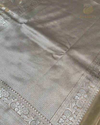 Metallic Gold Floral Tissue Banarasi Saree