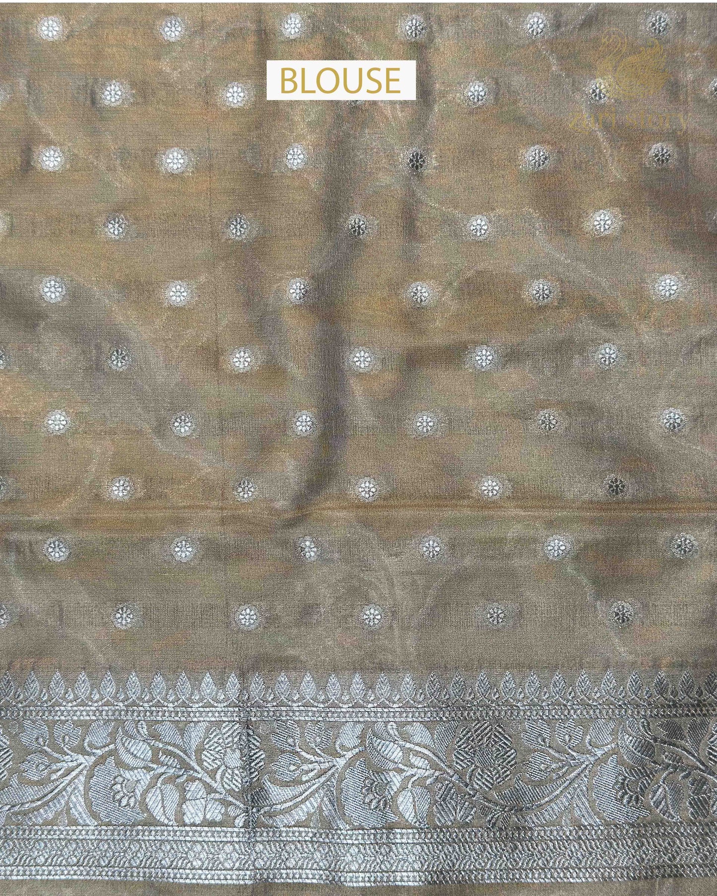 Metallic Gold Floral Tissue Banarasi Saree