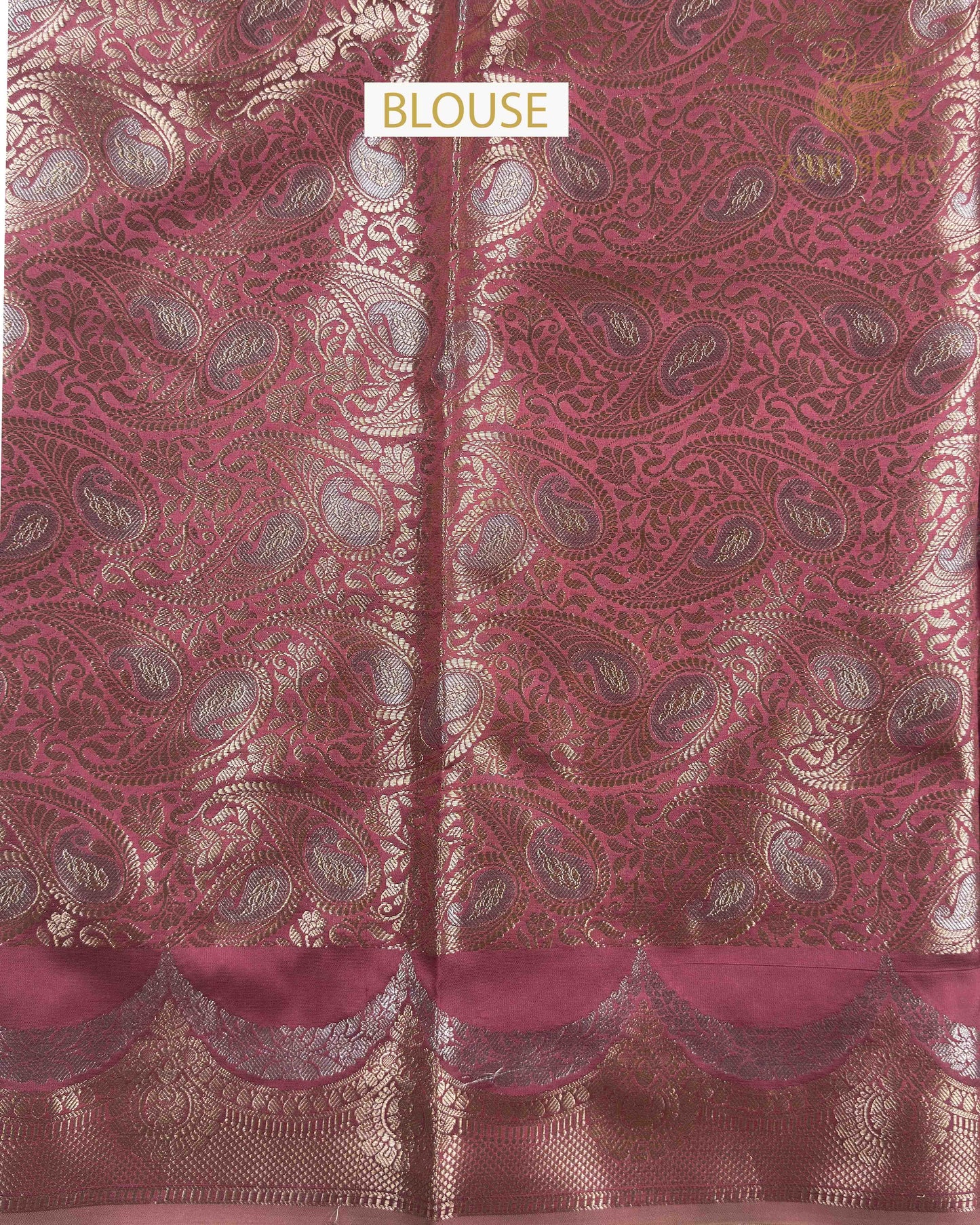 Blush Pink Floral Katan Silk Banarasi Saree