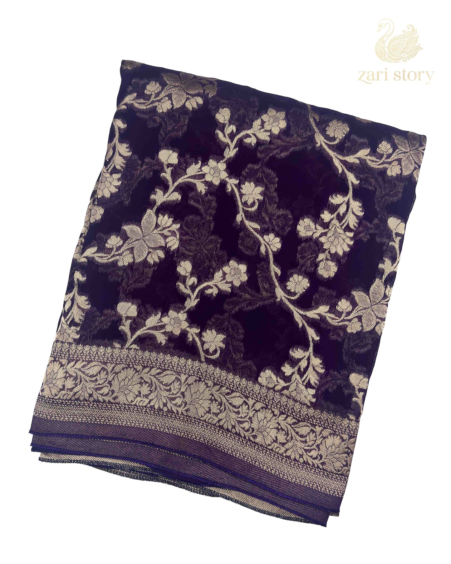 purple floral georgette not applicable