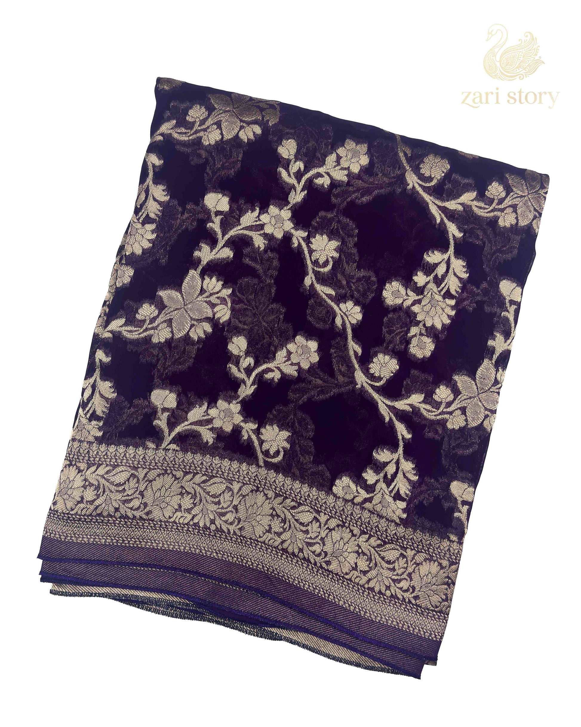 purple floral georgette not applicable
