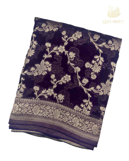 purple floral georgette not applicable