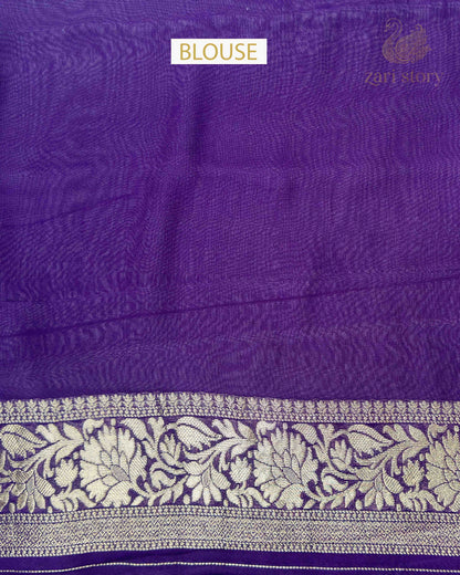 Royal Purple Floral Georgette Banarasi Saree