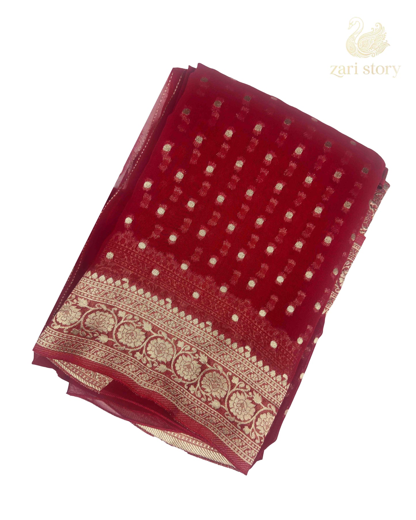 red butta georgette pure