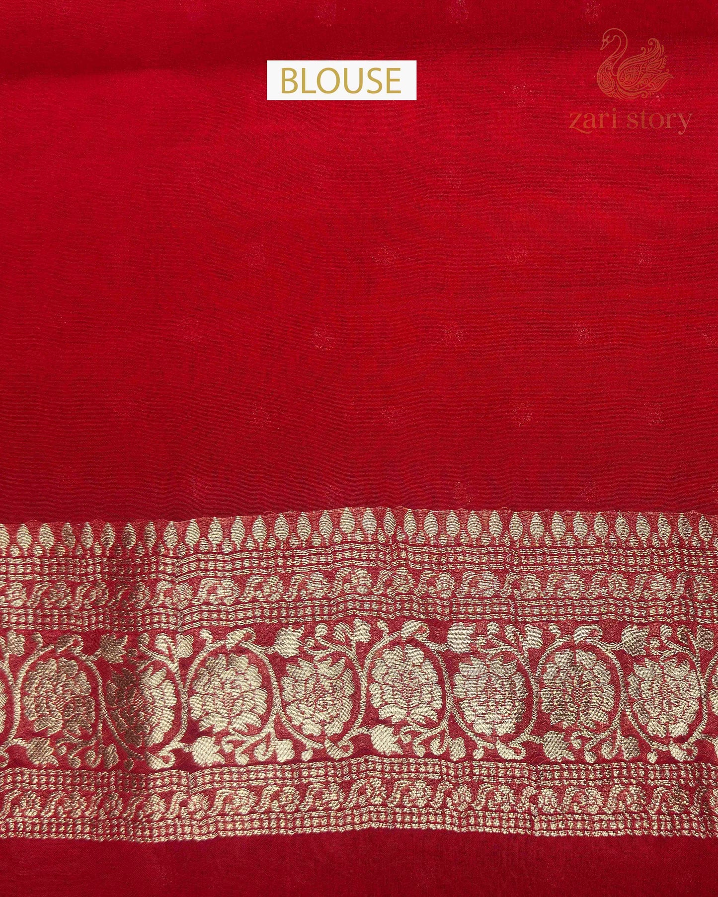 Ruby Red Butta Georgette Banarasi Saree
