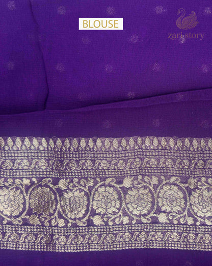 Royal Purple Butta Georgette Banarasi Saree