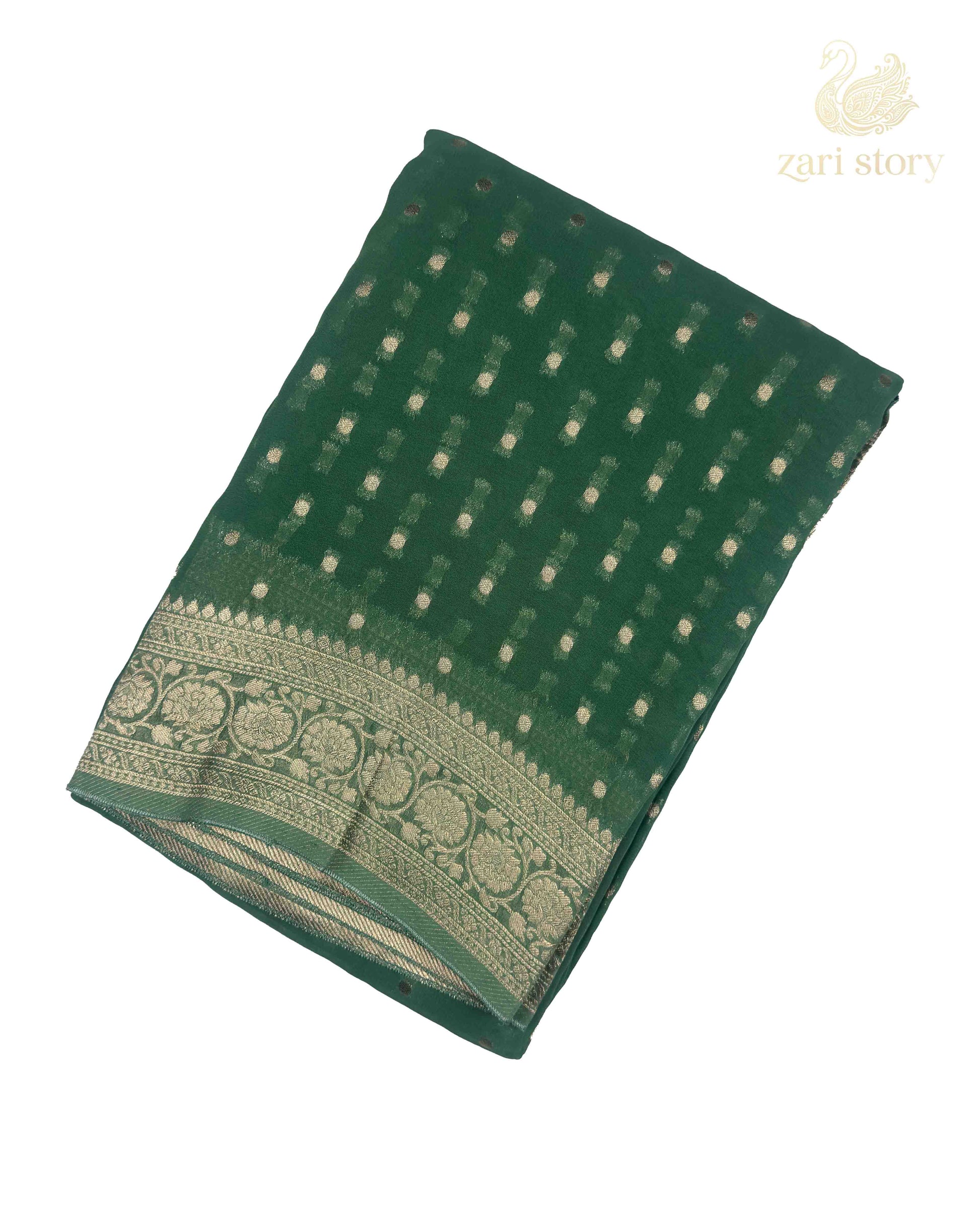 green butta georgette pure