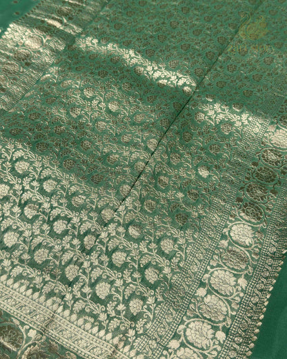 Mint Green Butta Georgette Banarasi Saree