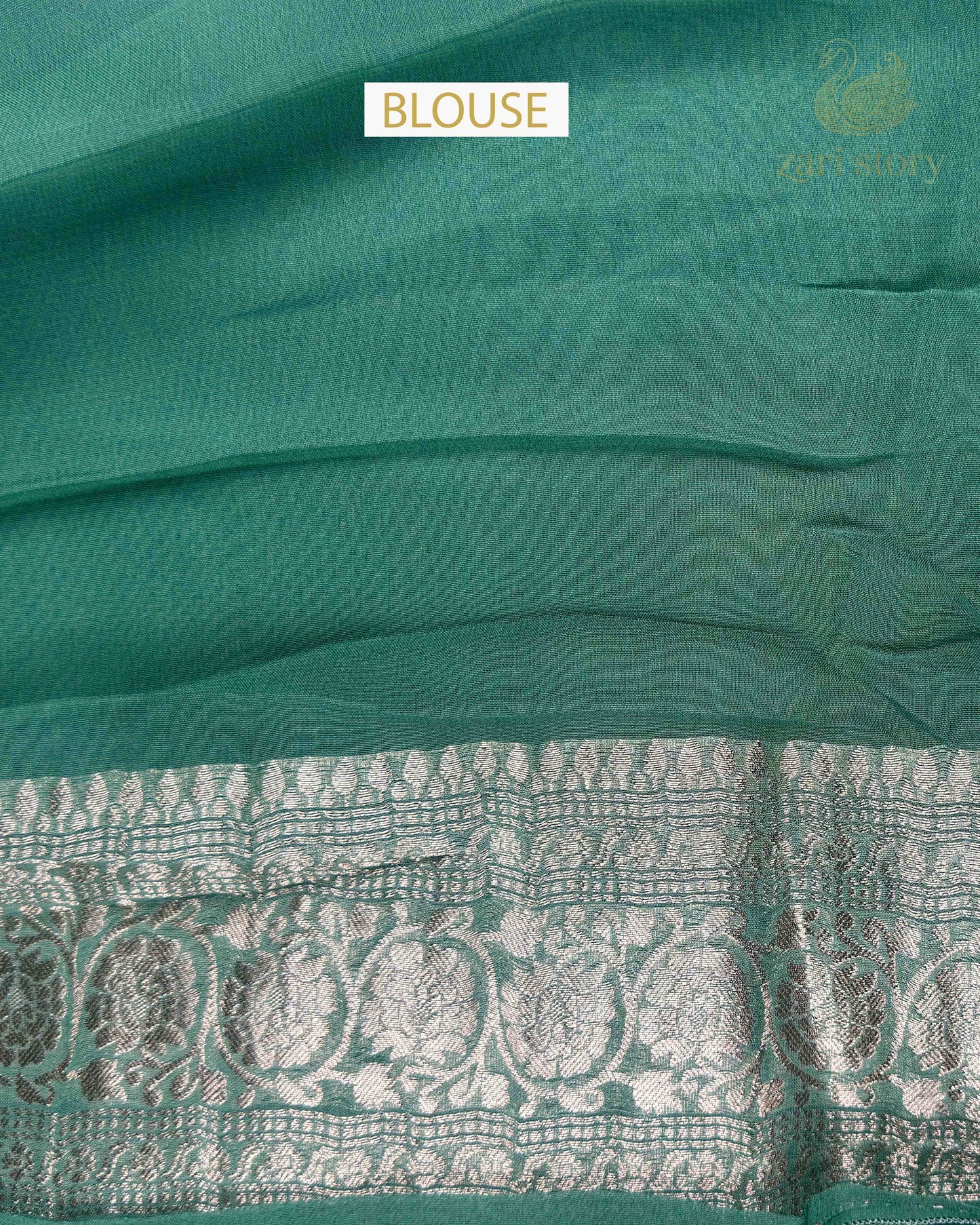 Mint Green Butta Georgette Banarasi Saree