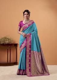blue plain chiffon pure